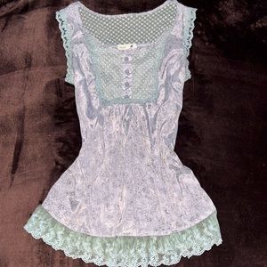 Vintage cottage fairy babydoll Mine 2000s blouse shirt